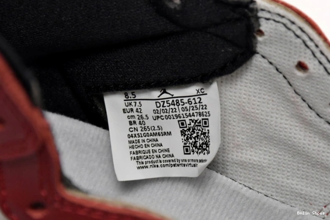 Bmlin OG Found Retro 1 and DZ5485-612 Chicago Jordan High Lost 0820